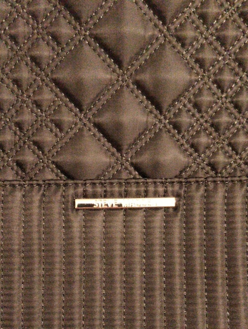 Black Steve Madden Quilted Backpack - Picture 2 of 16